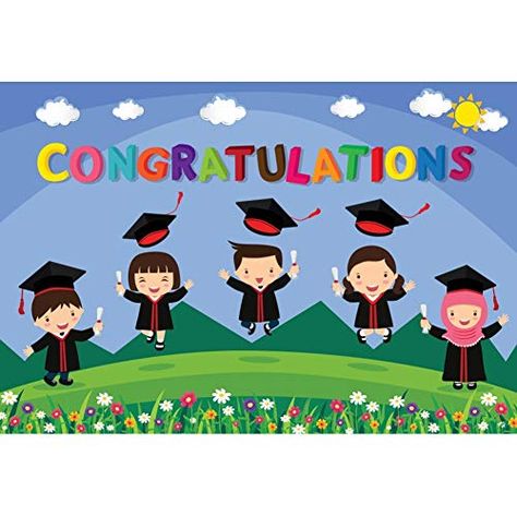 Leyiyi Kindergarten Graduation Backdrop 7x5ft Photography Backdrop Cute Children Academic Dress Black Bachelor Cap Wh... Kindergarten Graduation Background, Congratulations Backdrop, Kindergarten Graduation Backdrop, Preschool Graduation Decorations, Kindergarten Graduation Decorations, Kindergarten Graduation Pictures, Family Crafts Preschool, Photo Booth Backdrop Graduation, Graduation Kindergarten