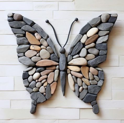 Rock Crafts Diy, Stone Pictures Pebble Art, Garden Rock Art, Wall Art Diy Paint, Diy Rock Art, Rock Painting Designs, Stone Crafts, Rock Painting Art, Rustic Garden Decor