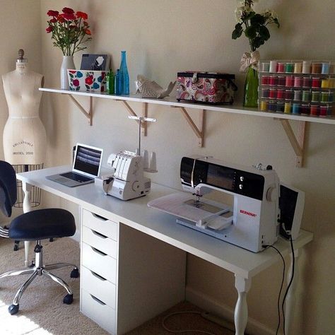 Sewing Room Inspiration, Sewing Room Storage, Sewing Spaces, Sewing Room Design, Craft Room Design, Sewing Room Organization, Office Crafts, Craft Room Storage, Craft Room Office