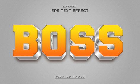 Boss silver editable 3d text effect prem... | Premium Vector #Freepik #vector #logo Boss Png Text, Aesthetic Ciggarates, D Boss Images, D Boss, Feeling Photos, Letter Painting, Happy Birthday Boss, Love Feeling Photos, Fire Lion