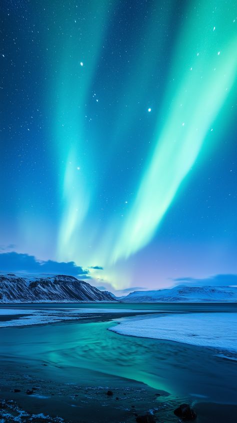 🌌✨ Witness the breathtaking beauty of the aurora borealis in this award-winning landscape photograph from Iceland! The vibrant colors dancing across the night sky create a stunning spectacle that leaves you in awe. 🌈🏞️ Perfectly captured in this epic shot, the magical northern lights reflect on the serene icy landscape, making it a true masterpiece. 🥇❄️ Get inspired by the wonders of nature and... Night Sky Aurora, Iceland Aurora Borealis, Macbook Setup, Icy Landscape, Aurora Art, Enchanted Castle, The Aurora Borealis, Northern Lights (aurora Borealis), Traditional Landscape