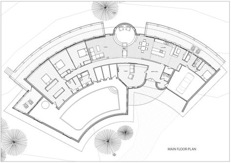 Curved Plans Architecture, Circle Architecture Plan, Curved Architecture, Curve Building, Bus Stop Design, Landscape Architecture Diagram, Circular Buildings, Hotel Floor Plan, Concept Models Architecture