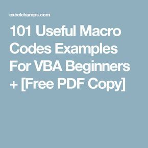 101 Useful Macro Codes Examples For VBA Beginners + [Free PDF Copy] Visual Basic Programming, Microsoft Excel Formulas, Excel Macros, Computer Lessons, Excel Hacks, Microsoft Excel Tutorial, Microsoft Project, Computer Help, Excel Shortcuts