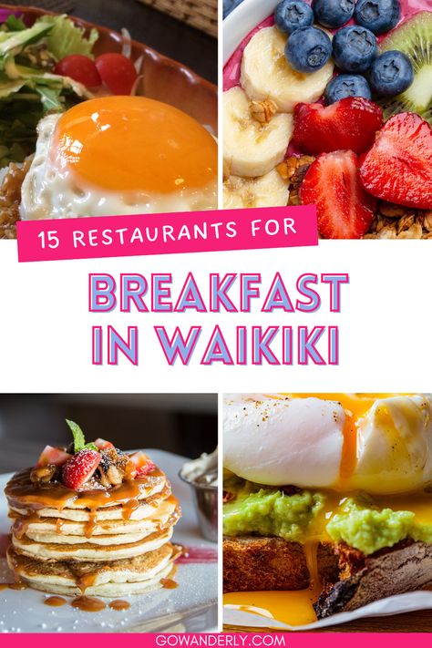 Discover the best breakfast in Waikiki with our guide to top Honolulu restaurants. Perfect for your Oahu vacation. Waikiki Food, Hawaii Babymoon, Hawaiian Breakfast, Waikiki Restaurants, Cheap Breakfast, Hawaii Bucket List, Vacation 2025, Oahu Vacation, Morning Meals