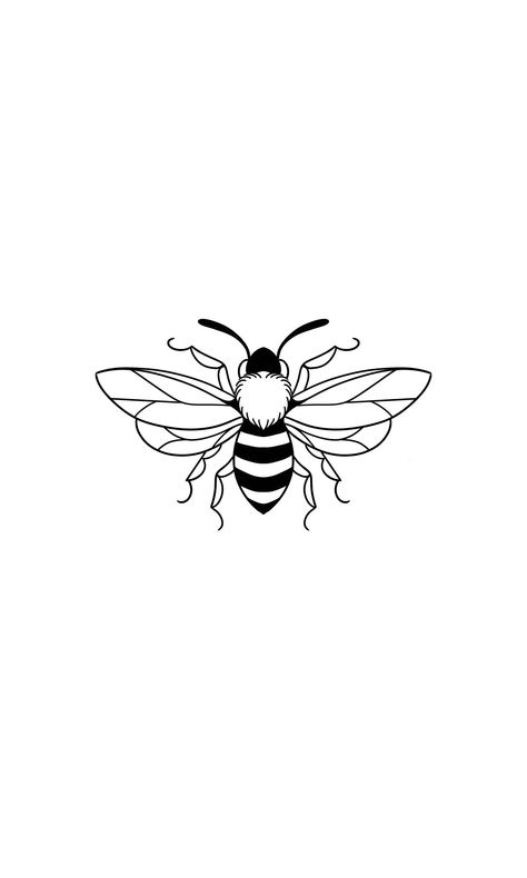 Bumble Bee Tattoo Stencil, Bumblebee Tattoo Design, Bumblebee Outline, Bee Tattoo Stencil, Butterfly Stencils, Bee Outline, Heart Tat, Tim Burton Tattoo, Simple Butterfly Tattoo