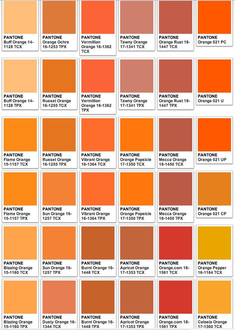 Pantone Blazing Orange, Flame Orange, and Orange Popsicle, et al. Pantone Orange, Pantone Color Chart, Pantone Palette, Pantone Colour Palettes, Orange Color Palettes, Desain Editorial, Interior Painting, Interior Paint Colors, Color Palette Design