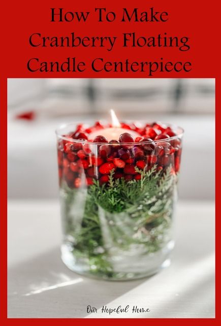 It's so easy to make your own cranberry floating candle centerpiece! Floating Candle Centerpieces Diy, Cranberry Centerpiece, Christmas Buffet Table, Cranberry Candles, Floating Candle Vase, Diy Floating Candles, Cozy Winter Decor, Filled Vases, Christmas Buffet