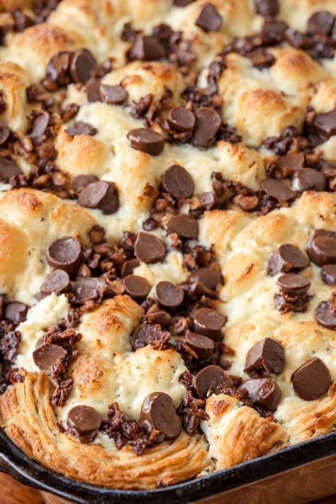 Chocolate Croissant Breakfast Bake Recipe

Ingredients

- 4 large croissants, cut into chunks
- 1 cup chocolate chips
- 4 large eggs
- 1 cup whole milk
- 1/4 cup sugar
- 1 teaspoon vanilla extract
- 1/4 teaspoon salt

Full Cooking Instructions on... Croissant Chocolate Chip Breakfast Casserole, Recipes With Stale Croissants, Chocolate Chip Croissant Bake, Leftover Croissants Recipes, Chocolate Croissant Breakfast Bake, Large Croissant Recipe, Croissant Dinner Ideas, Croissant Recipe Dessert, Stuffed Croissants Breakfast