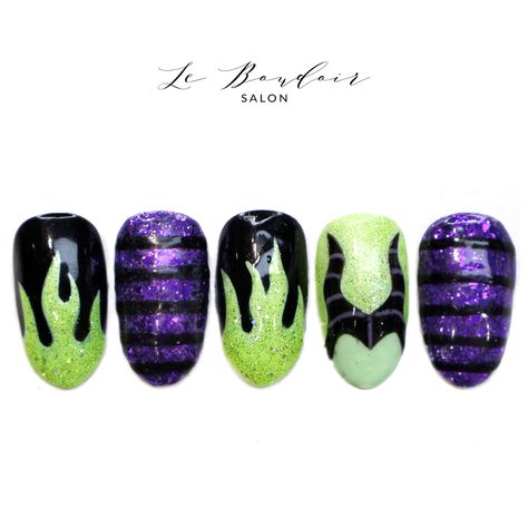 Malificent Nail Design Simple, Disney Nails Villains, Maleficent Nails Designs, Disney Villains Nails, Villian Nails, Maleficent Nail Art, Disney Villain Nails, Villain Nails, Maleficent Nails