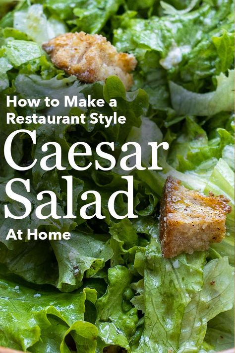 Follow our Caesar Salad recipe and learn how to make the salad in your kitchen. | classic caesar salad | restaurant style caeearsalad Restaurant Caesar Salad, Authentic Ceaser Salad, Ceasar Salad Recipe Authentic, Home Made Ceasar Salad, Ceasar Salad Plating Ideas, Ceases Salad, Caesar Salad For A Crowd, Chicken Cesear Salad Dinner, Ceaser Salad Ideas