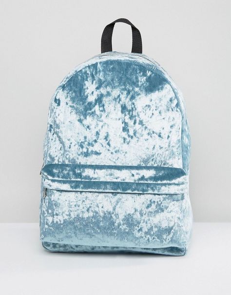 ASOS Velvet Backpack (affiliate) Monkey Bag, Velvet Backpack, Cute Mini Backpacks, Knapsack Bag, Back Bag, Cute Backpacks, Blue Backpack, Cute Purses, Backpack Bag