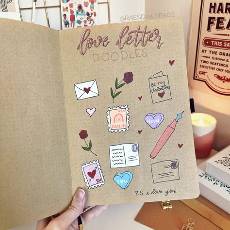 Kraft Paper Journal Ideas, Kraft Paper Scrapbook, Grunge Doodles Journals, Bujo Elements, Valentines Day Doodles, May Bullet Journal, Bullet Journel, Bullet Journal Set Up, Cute Easy Doodles