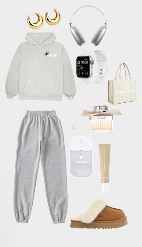 Outfits With Apple Watch, Cute Amazon Hoodies, Shein Hoodie Outfit, Cold Outfits For School Comfy, Winter School Outfits Aesthetic, Cold Culture Hoodie Outfit, Comfy School Outfits Sweatpants, Apple Headphones Outfit, Cold Culture Hoodie