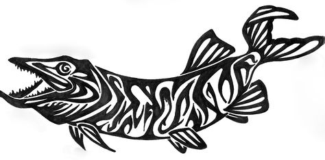 The Rogue Outdoors: Muskie Tattoo Trout Mountain Tattoo, Brown Trout Tattoo, Fish Tattoo Trout, Black And White Trout Tattoo, Musky Fish Drawing, G Tattoo, Some Times, Animal Totems, Tattoo You