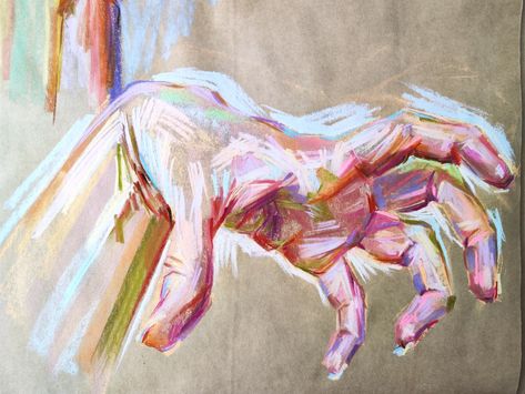 Soft pastel artwork on craft paper. Artist's hands favorite subject of mine to draw Objects To Draw, Fast Sketches, Dream Journaling, Hand Studies, Hand Study, Paper Sketch, Soft Pastels Drawing, Pastel Artwork, Object Drawing