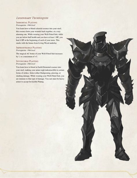 DnD 5e Homebrew — Armiger Fighter by The Middlefinger of Vecna Dnd Explained, Dnd Armour, Fighter Archetype, Homebrew 5e, Dm Notes, Dm Tips, Rpg Items, Magic Armor, Dnd Homebrew