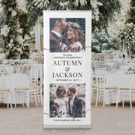 Couple Engagement Pictures, Retractable Banner, Retro Typography, Engagement Party Decorations, Wedding Posters, Wedding Banner, Photo Banner, Welcome To Our Wedding, Shop Wedding