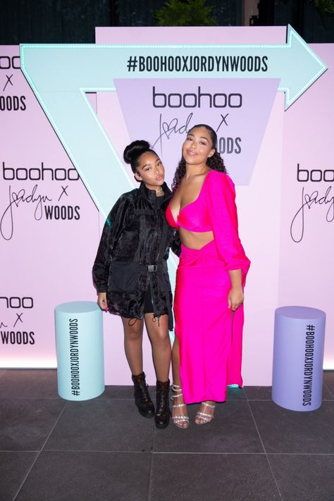 Jordyn Woods Launched A Colorful Curvy Girl-Approved Boohoo Collection | Teen Vogue Jodie Woods, Grown Ish, Jordyn Woods, Wearing All Black, Sports Videos, Co Design, Emma Roberts, Launch Party, Teen Vogue