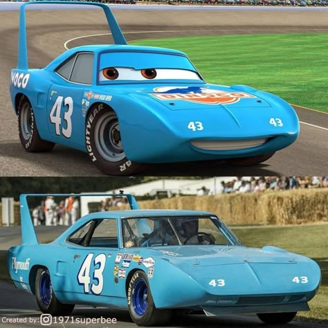 Mr. The King and King Richard My 2 favorite cars. The King Cars, Daytona Car, Cars The Movie, Disney Cars Wallpaper, Disney Cars Movie, Plymouth Superbird, Disney Cars Party, Nascar Race Cars, Cars Disney