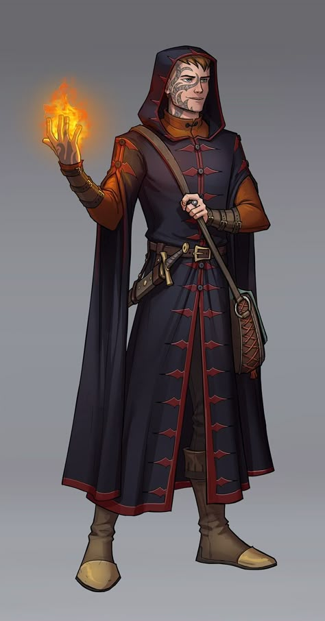 Dnd Sorcerer, Warlock Dnd, Fantasy Wizard, Pathfinder Character, Dungeons And Dragons Art, Roleplay Characters, Fantasy Magic, Human Male, Dungeons And Dragons Characters