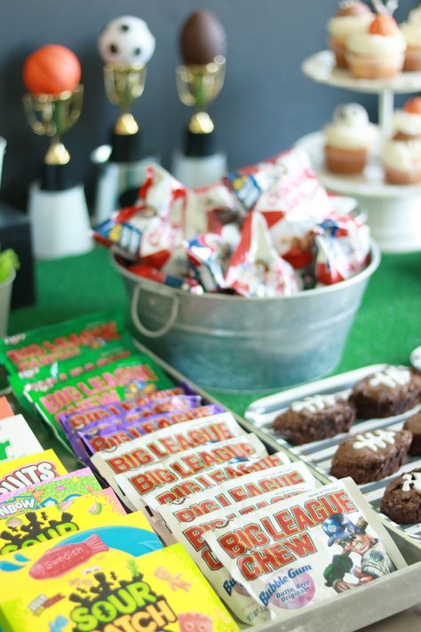 Sports Concession Stand Party Ideas, Concession Stand Birthday Party Ideas, Concession Stand Party Ideas, Concession Stand Ideas, Cameron Douglas, Sport Birthday, Ball Birthday Party, Dessert Table Birthday, Sports Theme Birthday