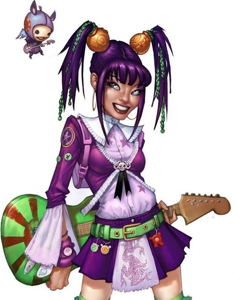 guitar hero 3 Midori (564×711) Guitar Hero Characters, Characters Female, Best Superhero, Hero 3, Music Instrument, Desenho Tattoo, Hero Costumes, Guitar Hero, Estilo Punk