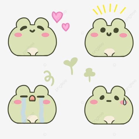 Cute Frog Face Drawing, Cute Drawing Frog, Kawaii Drawings Doodles, Frog Png, Frog Clipart, Frog Stickers, Cute Small Drawings, Sticker Design Inspiration, Note Doodles