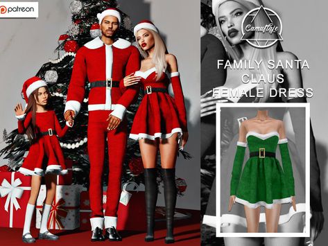 The Sims Resource - [PATREON] Family Santa Claus - Female Dress Sims4 Cc Christmas Clothes, Sims 4 Family Christmas Pajamas Cc, Sims 4 Christmas Outfit, Sims4 Christmas Clothes, Sims 4 Santa Cc, Christmas Cc Sims 4 Clothes, Christmas Tree Sims 4 Cc, Sims 4 Cc Christmas Patreon, Christmas Sims 4 Cc Clothes