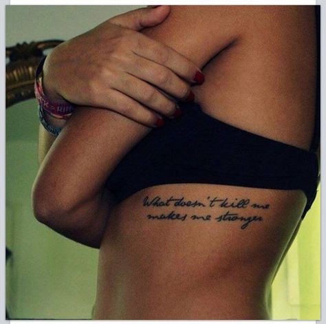 Rib Tattoo Script, Small White Tattoos, Rib Tattoo Quotes, Side Tattoos Women, Strong Tattoos, Mini Tats, Rib Tattoos For Women, Tattoo Placements, Small Girly Tattoos