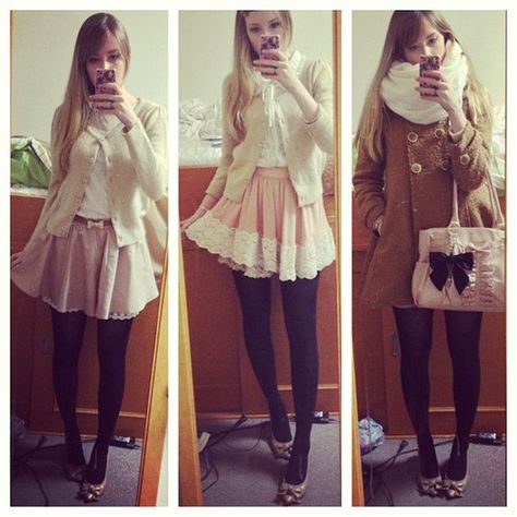 himekaji | Tumblr Himekaji Gyaru Outfits, Himekaji Gyaru, Himekaji Outfits Summer, Himekaji Winter Outfits, Casual Hime Gyaru, Dolly Fashion, Gyaru Fashion, Tumblr Fashion, Fashion Tights