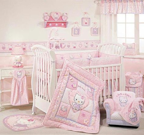 Hello Kitty Baby Room, Hello Kitty Bedroom Decor, Hello Kitty Nursery, Princess Crib, Hello Kitty Baby Shower, Modern Baby Room, Cat Bedroom, Hello Kitty Bedroom, Hello Kitty Bed