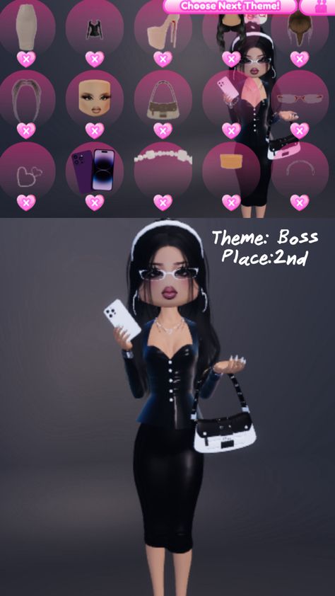 Boss dress to impress Baddie Dresses, Blocksburg Outfit Codes￼, Boss Dress, Boss Outfit, Presentation Design Layout, Sims 4 Cc Makeup, Theme Dress, Themed Outfits, Clothing Hacks