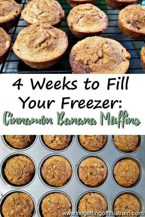 Cinnamon Banana Muffins, Freezer Muffins, Muffin Healthy, Banana Cinnamon Muffins, Fill Your Freezer, Portable Breakfast, Budget Freezer Meals, Healthy Breakfast Muffins, Cheap Clean Eating