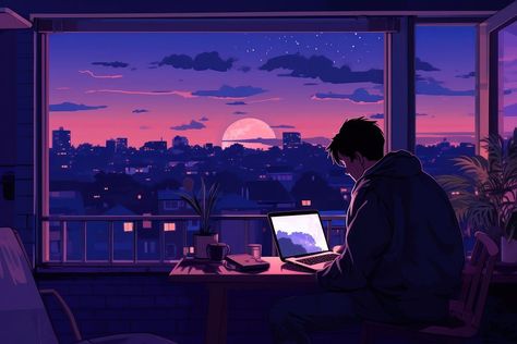 Lofi Boy Aesthetic, Ipad Pro Wallpaper Aesthetic Hd, Dark Aesthetic Wallpaper For Laptop, Wallpaper Laptop Dark, 2048x1152 Wallpapers, Lonely Boy, Lonely Man, Lofi Aesthetic, Laptop Background