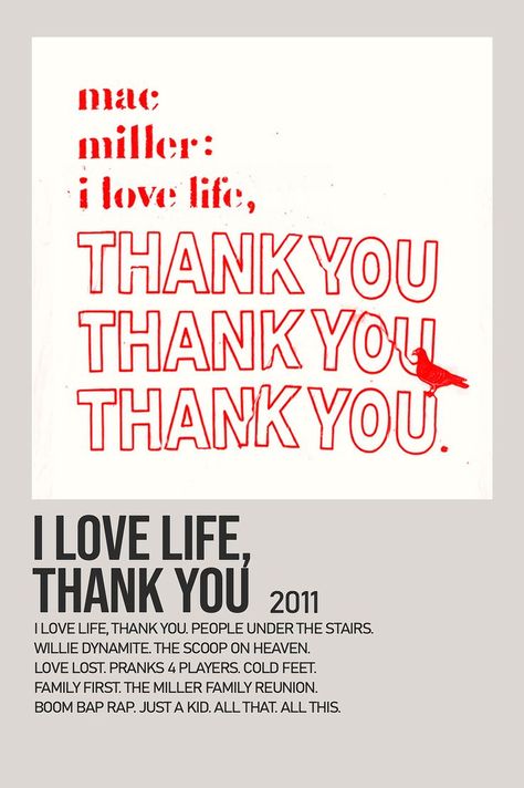 Minimalist Album Poster, Mac Miller Albums, Album Polaroid Poster, Thank You Poster, I Love Life, College Poster, Minimalist Music, Music Poster Ideas, Music Poster Design