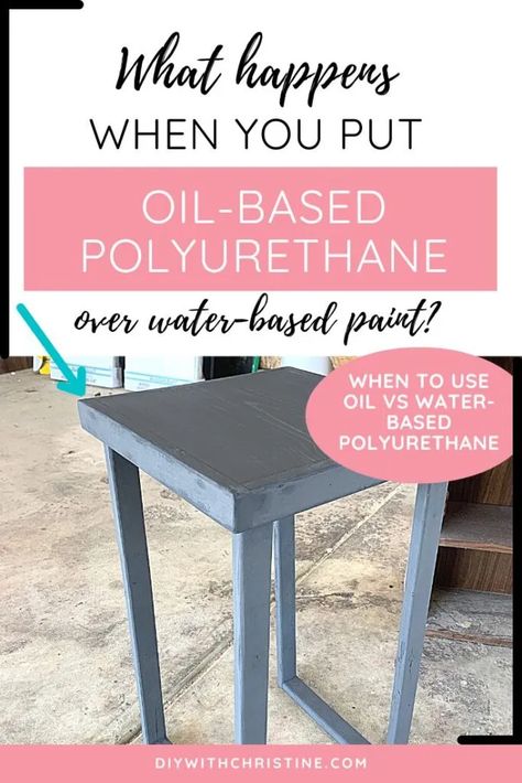 Polyurethane Over Paint, Woodworking Projects Diy Beginner, Caulk Paint, Flip Furniture, How To Apply Polyurethane, Woodworking Tools For Beginners, Oil Based Stain, Water Based Paint, Oil Stains