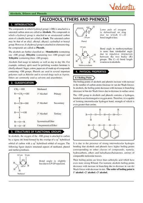 Alcohol Phenol Ether Short Notes, Alcohol Phenol Ether Notes, Class 12 Chemistry Notes, 12 Chemistry Notes, 11th Chemistry Notes, Chemistry Revision, Science Revision, 11th Chemistry, Chemistry Basics