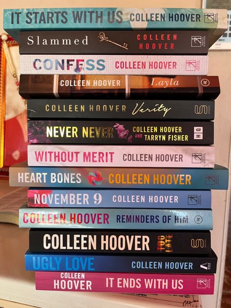 13 CoHo Books in my collection. I definitely have a type. Collen Hover, Tarryn Fisher, Ugly Love Colleen Hoover, Colleen Hoover Books, Ugly Love, Fantasy Books To Read, It Ends With Us, Colleen Hoover, I Love Reading