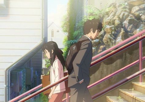 Anime Aesthetic Landscape, Red Stairs, Mitsuha And Taki, Makoto Shinkai Movies, Playlist Art, Love Definition, Heaven Wallpaper, Kimi No Nawa, Uncle Mike