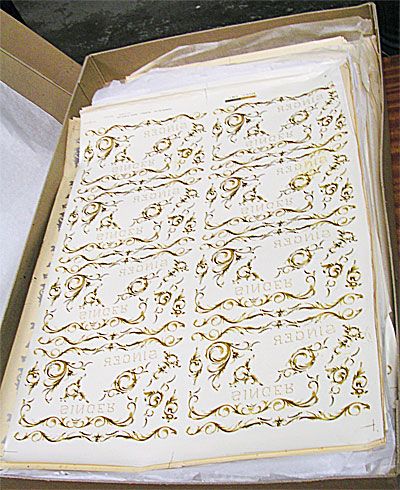 scrolls decals sheet 20th C. Sewing Machine Decals, Blue Gray Gold, Singer Art, Sewing Machine Repair, Pearl Letters, Treadle Sewing Machines, Watercolor Fabric, Red And White Roses, Antique Sewing Machines