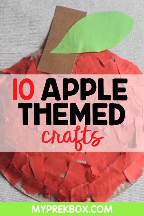 Apple Theme Activities For Kindergarten, Apple Week Preschool Crafts, Apple Projects For Preschoolers, Apple Themed Crafts For Toddlers, Fall Kindergarten Activities Crafts, Apple Craft Prek, Apple Activity For Toddlers, October Pre K Crafts, Apple Crafts Preschool Pre K