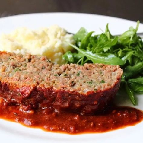 Chef John's Meatball-Inspired Meatloaf Recipe For Meatloaf, Meatloaf Recipes, Budget Friendly Recipes, Saute Onions, White Bread, Meatloaf, Bread Crumbs, Tomato Sauce, Meatballs