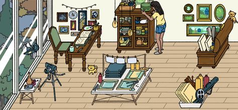 Art studio Adorable Home Adorable Home Art Studio, Adorable Home Game, Adorable Home Game Design Ideas, Game Decor, Adorable Home, Adorable Homes Game, Art Studio At Home, Toca Life, Gaming Decor