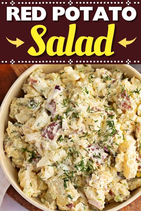 Crunchy Onions, Red Skin Potato Salad, Red Potato Salad Recipe, Red Potato Salad, Red Potato, Mustard Vinaigrette, Easy Potato Salad, Creamy Potato Salad, Potato Salad Recipe