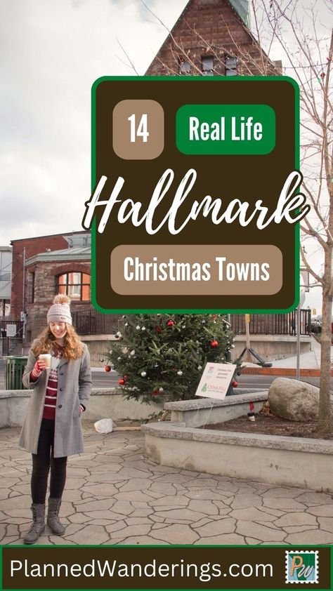 Hallmark Christmas Towns to Visit in the US & Canada | real life Hallmark towns | towns like a Hallmark movie | Christmas towns | small town Christmas Hallmark | Hallmark Christmas town aesthetic | hallmark christmas movie towns | cute small towns | best Hallmark Christmas towns | almonte on | santa claus indiana | north pole alaska | leavenworth washington | bethlehem pa | park city utah | east aurora ny | wellsboro pa | niagara on the lake | steveston bc | seneca falls ny | stowe vt | vail co North Pole Alaska Christmas, Hallmark Christmas Towns To Visit, Hallmark Towns To Visit, Christmas In A Small Town, East Coast Christmas Towns, Kennebunkport Maine Christmas, Christmas Towns In The Us, Best Christmas Towns In The Us, Christmas Towns To Visit In Us