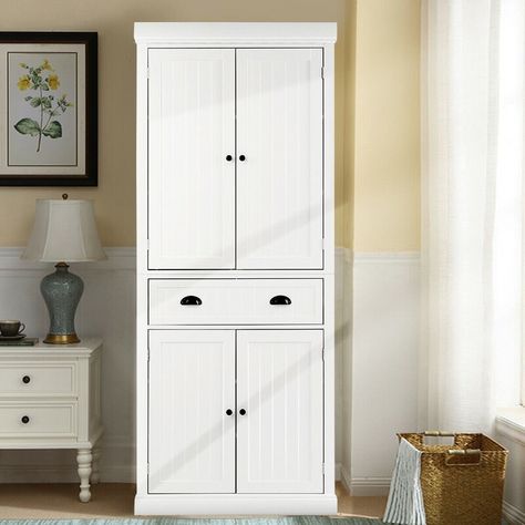 Freestanding Kitchen Cabinet, White Cupboard, Free Standing Kitchen Cabinets, Kitchen Pantry Cupboard, Pantry Cupboard, Freestanding Kitchen, Accent Chests And Cabinets, Kitchen Cabinet Storage, Accent Doors