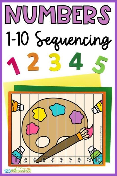 Looking for a fun, hands-on and engaging number counting activity? These number sequencing picture puzzles are a great way to introduce numbers 1 to 10 to preschool, pre-k, and kindergarten students. These 1 to 10 number sequencing puzzles inject an element of excitement and engagement into the learning process. Spider Math Activities, Numbers 1 10 Printable, Sequencing Kindergarten, Sequencing Numbers, Back To School Images, Number Recognition Worksheets, Number Words Worksheets, Counting Activities Preschool, Free School Supplies