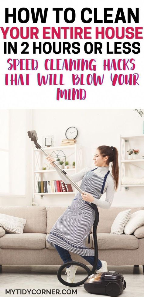 Find out how to clean your house in 2 hours or less. This is a step-by-step guide plus speed cleaning tips to help make the task easier! Easy House Cleaning, Deep Cleaning House, Deep Cleaning Hacks, Clean Your House, Clean My House, Clean Cleaning, Easy Cleaning Hacks, Excel Formula, Diy Cleaning Hacks