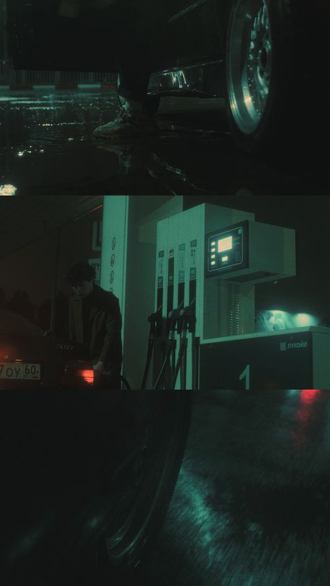 Gas Station At Night Photography, Cinematic Photography Motorcycle, Gas Station Cinematic, Gas Station Shoot, Music Video Ideas Aesthetic, Gas Station Photoshoot Night, Gas Station Aesthetic Photoshoot, Gas Station Photography, Gas Station Aesthetic