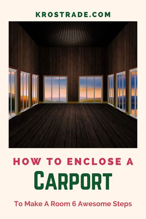 If you wish to enclose a carport for a room addition, then this article is the right one that you need. Carport Into Living Space, Converting Carport To Living Space, Carport To Sunroom Conversion, Closed In Carport Ideas, Enclosed Carport Ideas Bedrooms, Convert Carport To Living Space, Carport Enclosure Ideas, Enclosed Carport Ideas, Converted Carport